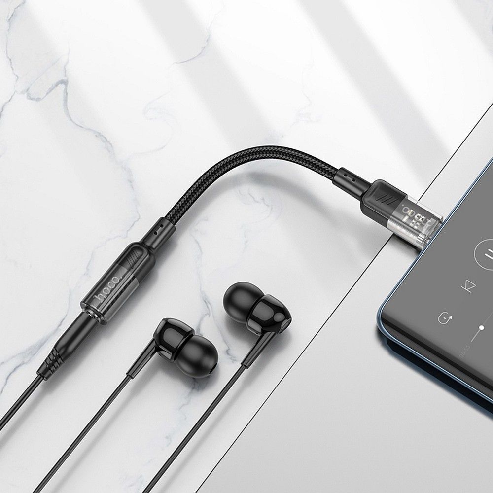 Audioadapter USB-C - 3,5mm HOCO LS37, Schwarz
