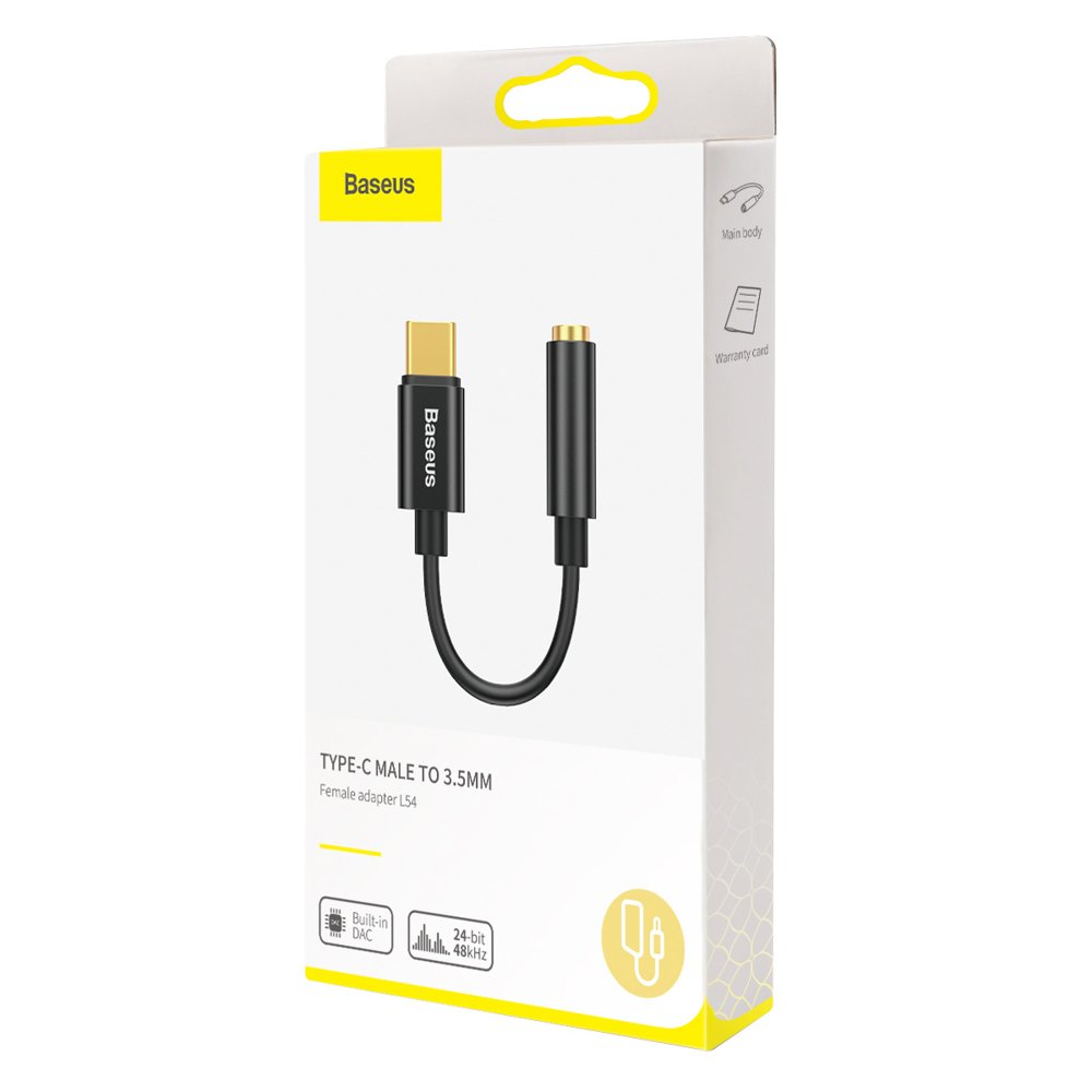 Audioadapter USB-C - 3,5mm Baseus L54, Schwarz CATL54-01