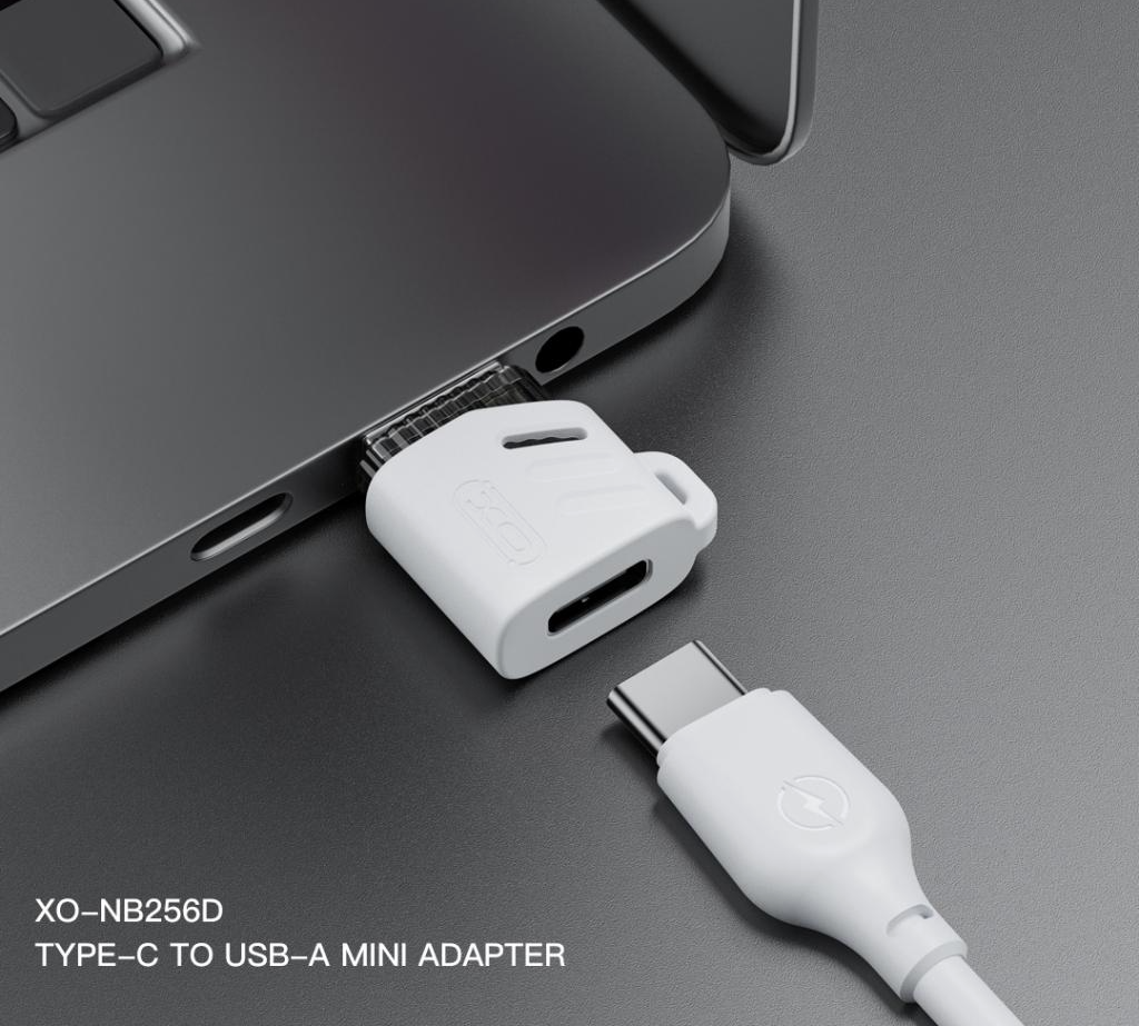 USB-C - USB-A Daten- und Ladeadapter XO Design NB256D, Weiß