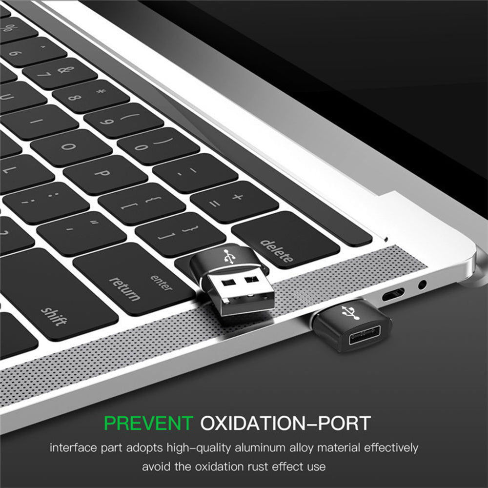 USB-C - USB-A Daten- und Ladeadapter Techsuit, Schwarz