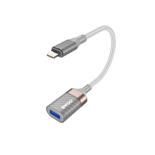 OTG Lightning - USB-A BWOO BZ70 Adapter, Grau