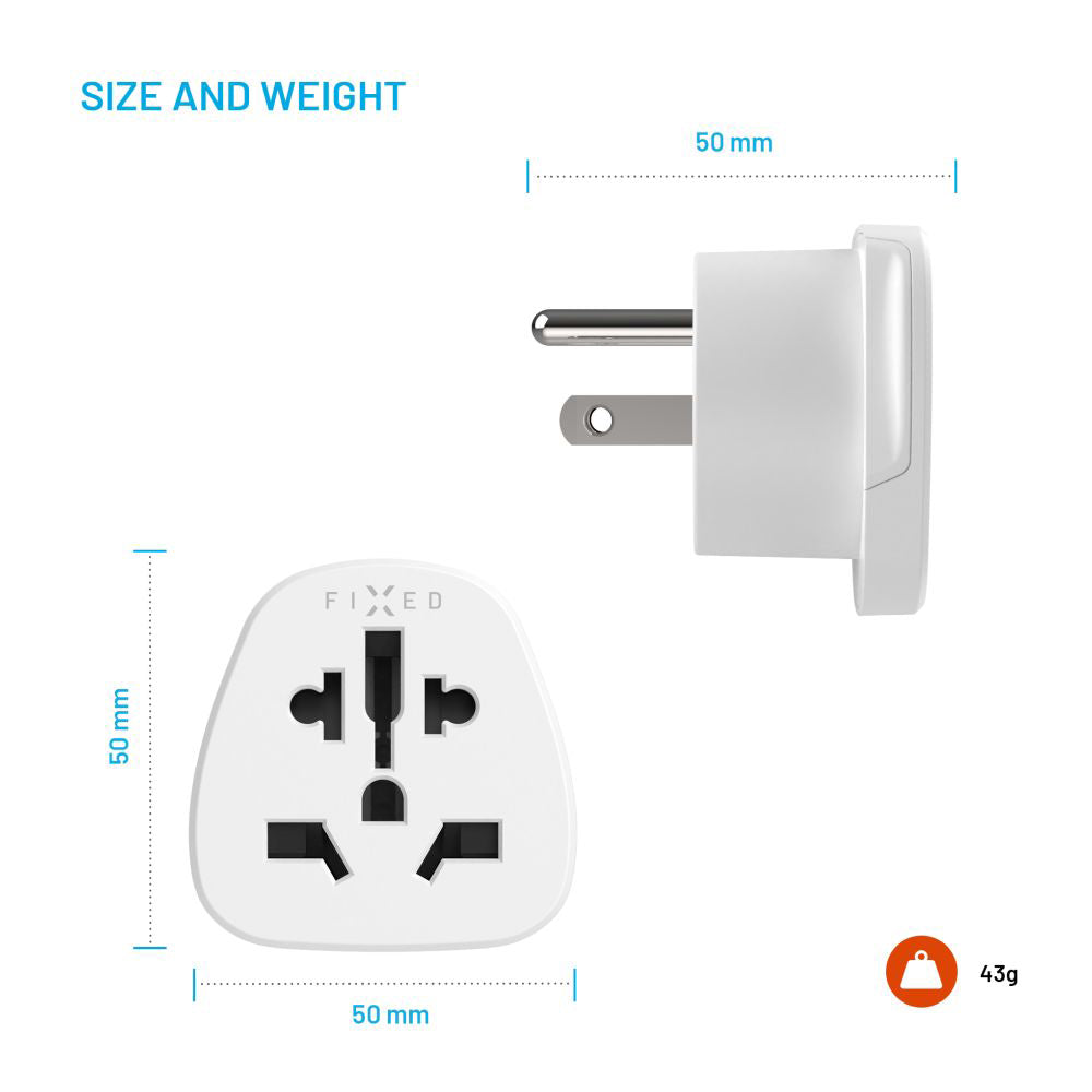 Netzwerkadapter Fixed EU / UK / USA - US, Weiß