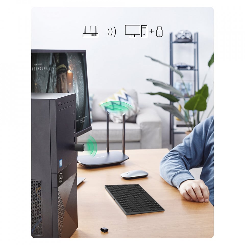 UGREEN CM448 Wireless Adapter, Dual Band, Schwarz