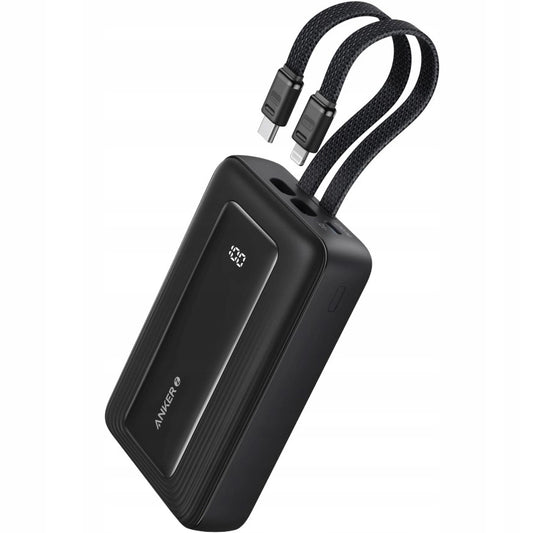 Externer Akku Anker PowerCore, 10000mAh, 30W, QC + PD, 1 x Lightning - 1 x USB-A - 2 x USB-C, Schwarz A1680G11