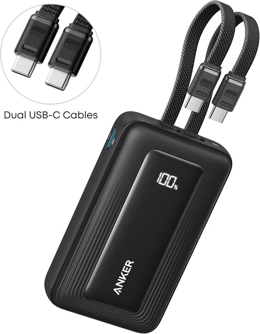 Externer Akku Anker Zolo, 10000mAh, 35W, QC + PD, 1 x USB-A - 2 x USB-C, Schwarz A1680H12