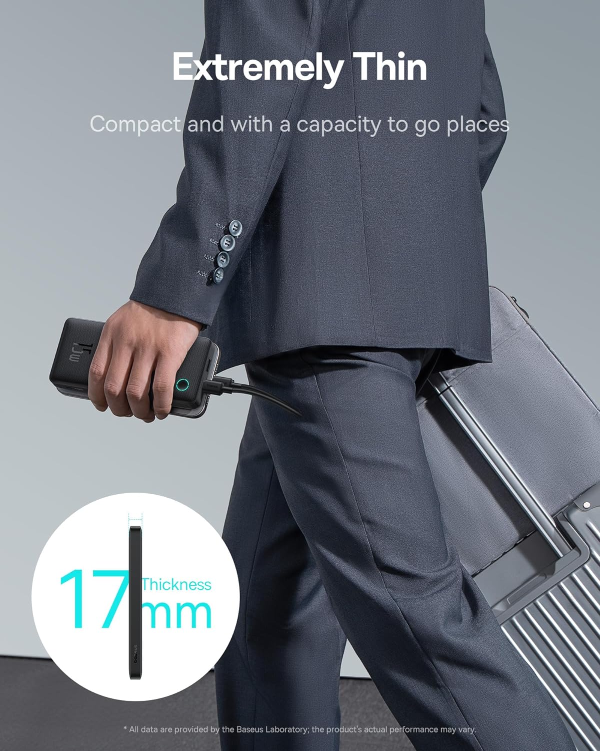 Baseus Airpow Lite Externer Akku, 10000mAh, 15W, 1 x USB-A - 1 x USB-C, Schwarz P10067500123-00