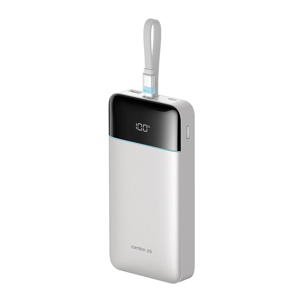 Cuktech LPB252N Powerbank, 25.000 mAh, 120 W, QC + PD, 1 × USB-A – 2 × USB-C, Weiß