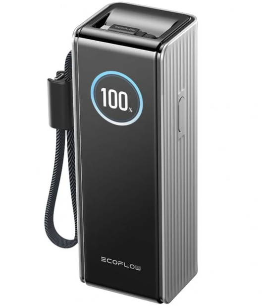EcoFlow Rapid External Battery, 25000mAh, 170W, QC + PD, 1 x USB-A - 3 x USB-C, Gray