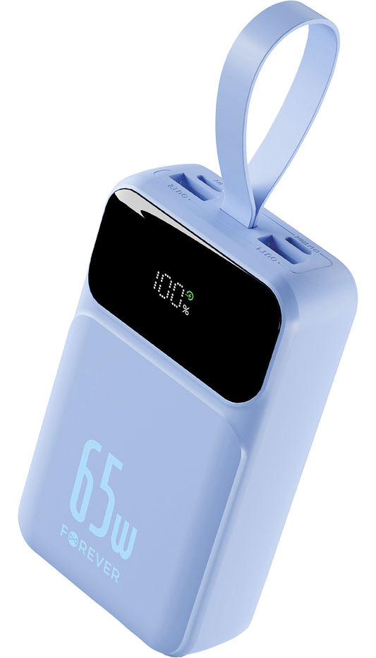 Externe Batterie Forever Vibe-TB65, 20000mAh, 65W, QC + PD, 2 x USB-A - 2 x USB-C, Blau
