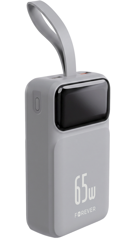 Externe Batterie Forever Vibe-TB65, 20000mAh, 65W, QC + PD, 2 x USB-A - 2 x USB-C, Grau