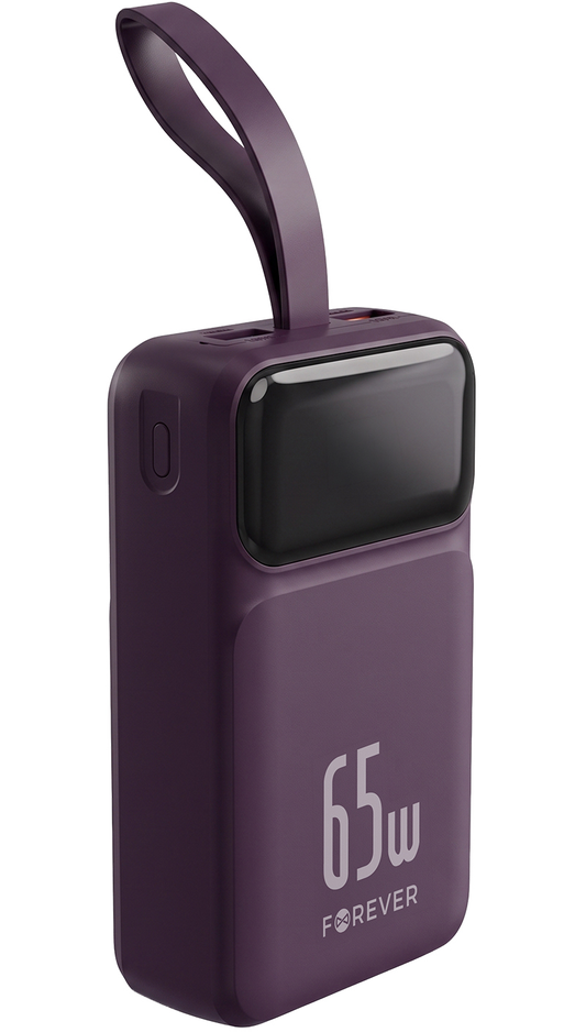 Externe Batterie Forever Vibe-TB65, 20000mAh, 65W, QC + PD, 2 x USB-A - 2 x USB-C, Weinrot