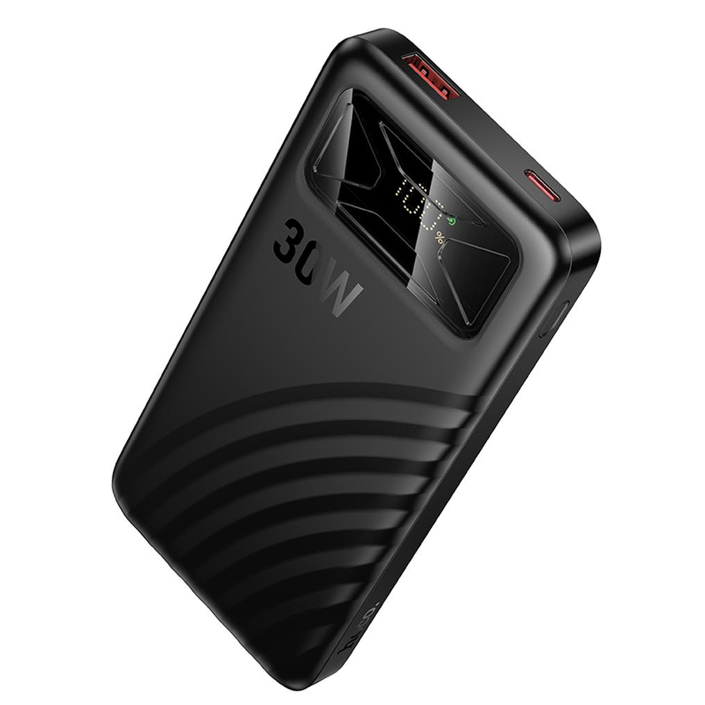 HOCO Q42 External Battery, 10000mAh, 30W, QC + PD, 1 x USB-A - 1 x USB-C, Black