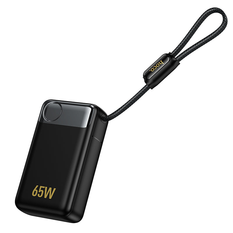 HOCO Q53 External Battery, 12000mAh, 65W, QC + PD, 1 x USB-A - 2 x USB-C, Black