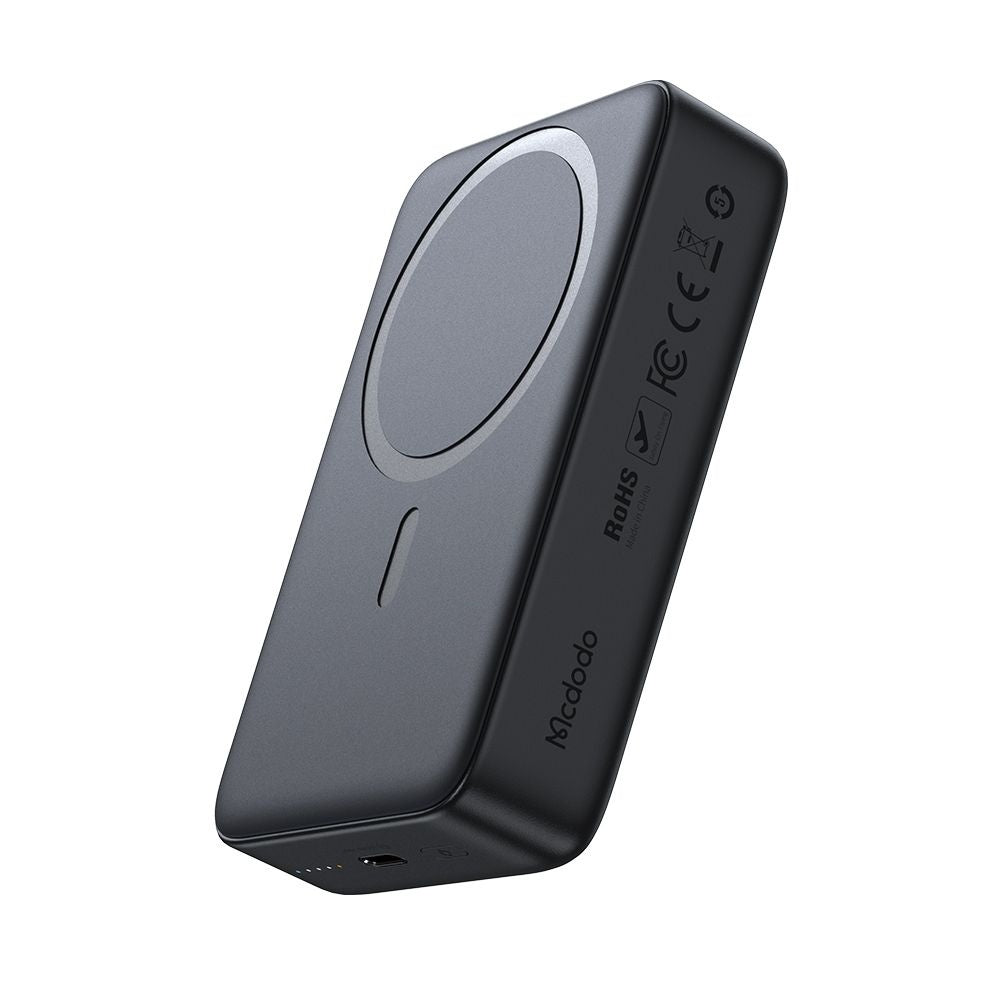 McDodo MC-5021 Ambilight Wireless External Battery, 20000mAh, 20W, PD + FQI, 1 x QI - 1 x USB-C, Black