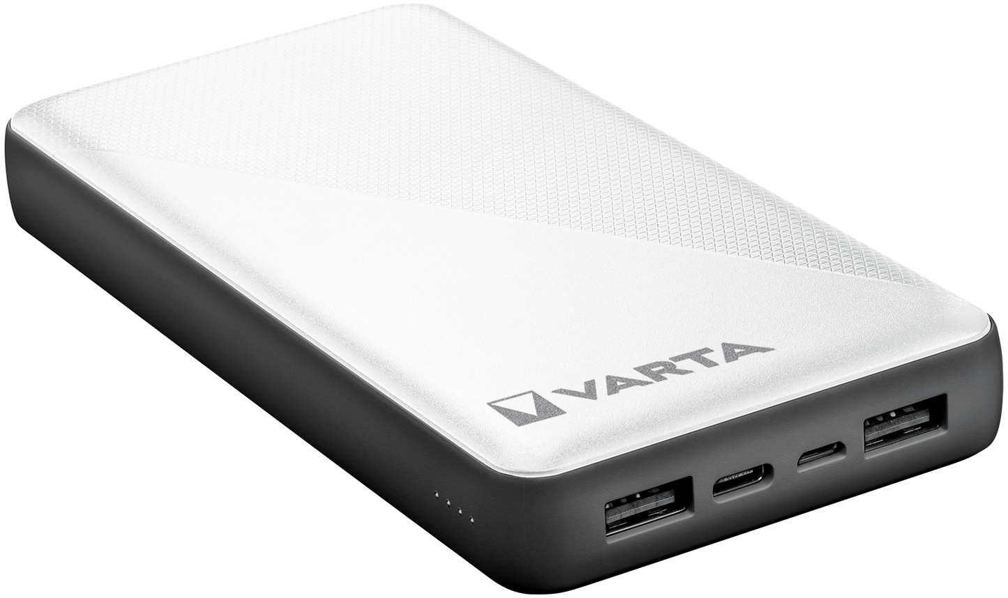 Varta Energy Externe Batterie, 20000mAh, 15W, 2 x USB-A - 1 x USB-C, Weiß