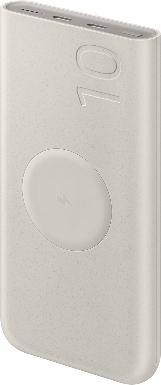 Samsung Externer Akku, 10000mAh, 25W, PD + FQI, 1 x QI - 2 x USB-C, Beige EB-U2510XUEGEU