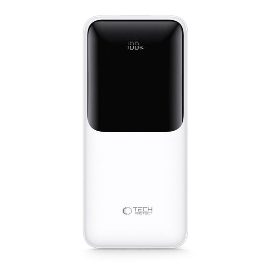 Externer Akku Tech-Protect PB01, 10000mAh, 22.5W, QC + PD, 1 x USB-C - 2 x USB-A, Weiß