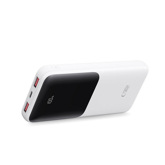 Externer Akku Tech-Protect PB01, 10000mAh, 22.5W, QC + PD, 1 x USB-C - 2 x USB-A, Weiß