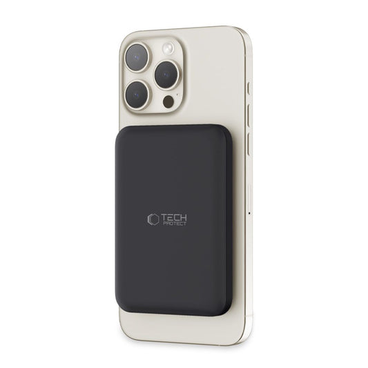 Tech-Protect PB10 LifeMag Wireless Externer Akku, 5000mAh, 15W, PD + FQI, 1 x QI - 1 x USB-C, Schwarz