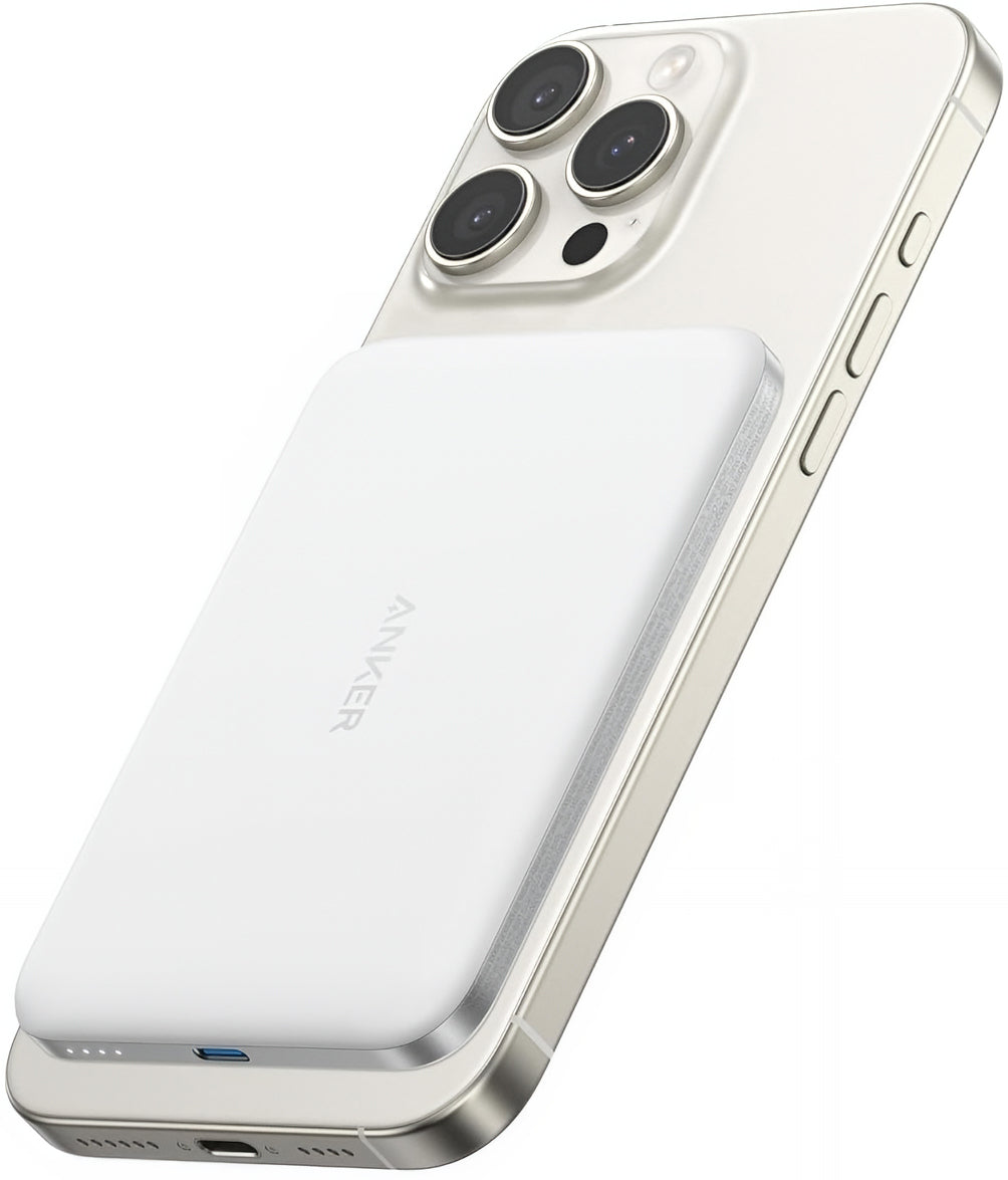 Externer Wireless Akku Anker Nano, 5000mAh, 20W, PD + FQI, 1 x QI - 1 x USB-C, Weiß A1665H21