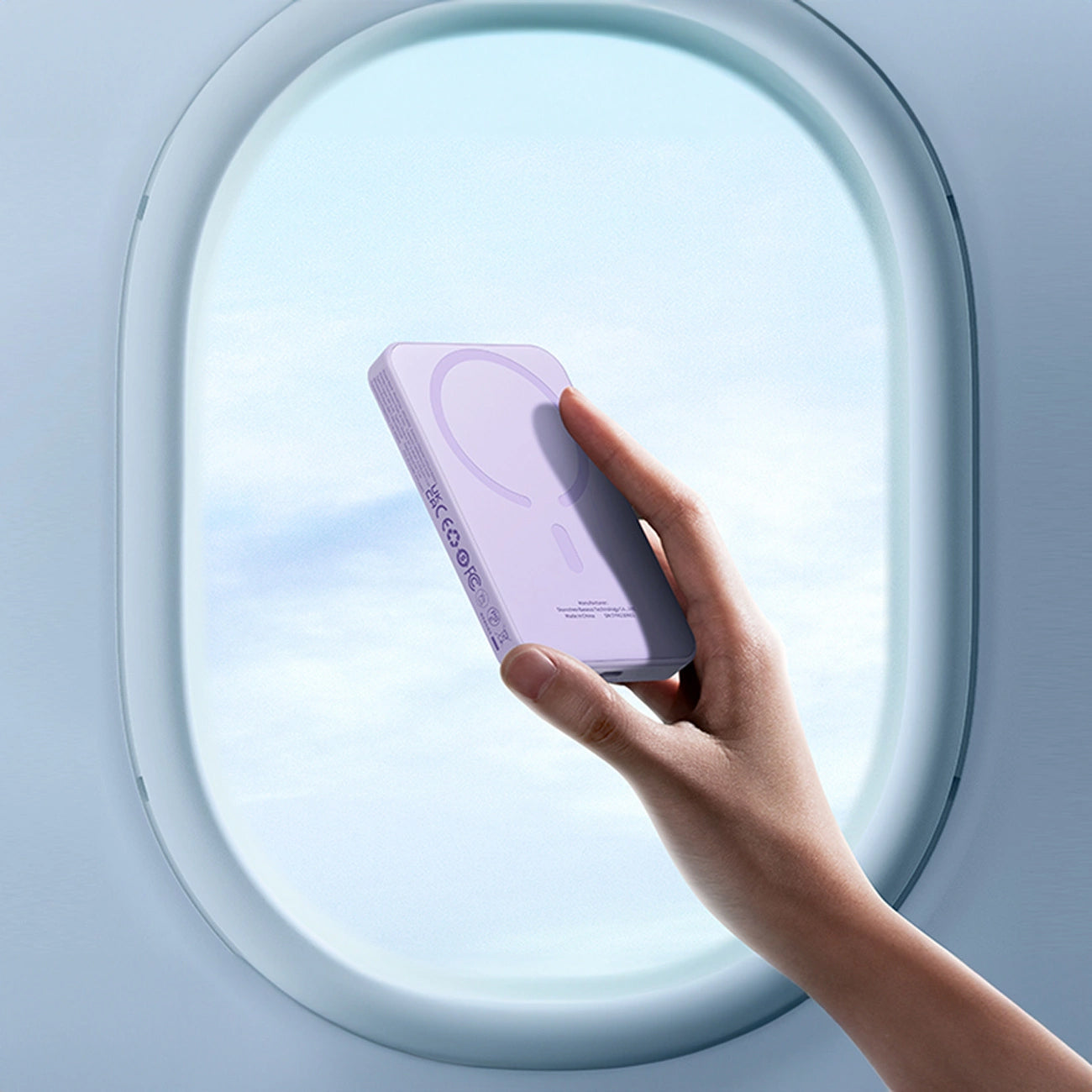 Externer Wireless-Akku Baseus Magnetic Mini, 5000mAh, 20W, PD + FQI, 1 x QI - 1 x USB-C, Lila P10022107513