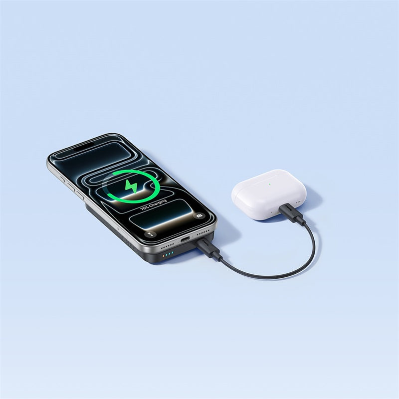 Baseus EnerFill FM11 Wireless Externe Batterie, 10000mAh, 30W, PD + FQI, 1 x QI - 1 x USB-C, Schwarz