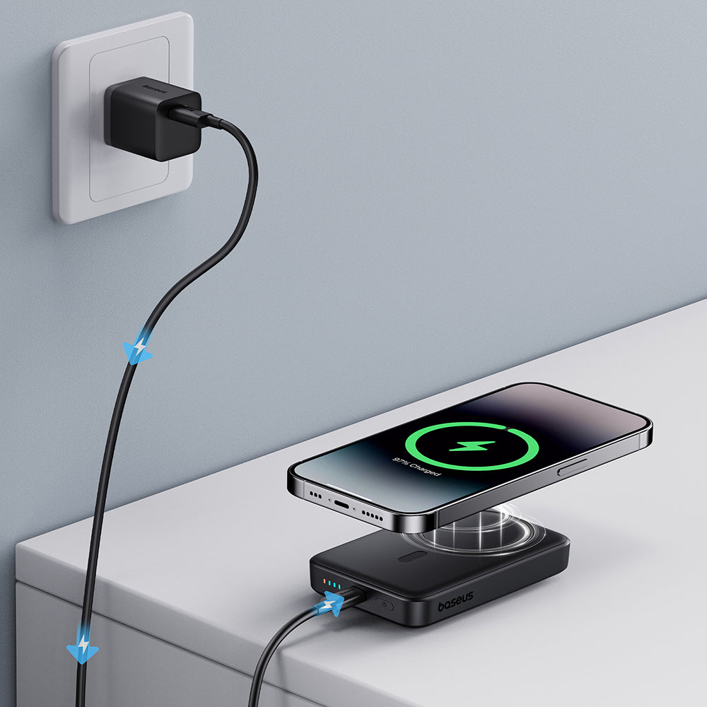 Baseus Magnetic Mini Powerbank 10000mAh | 20W PD & Qi | Schwarz