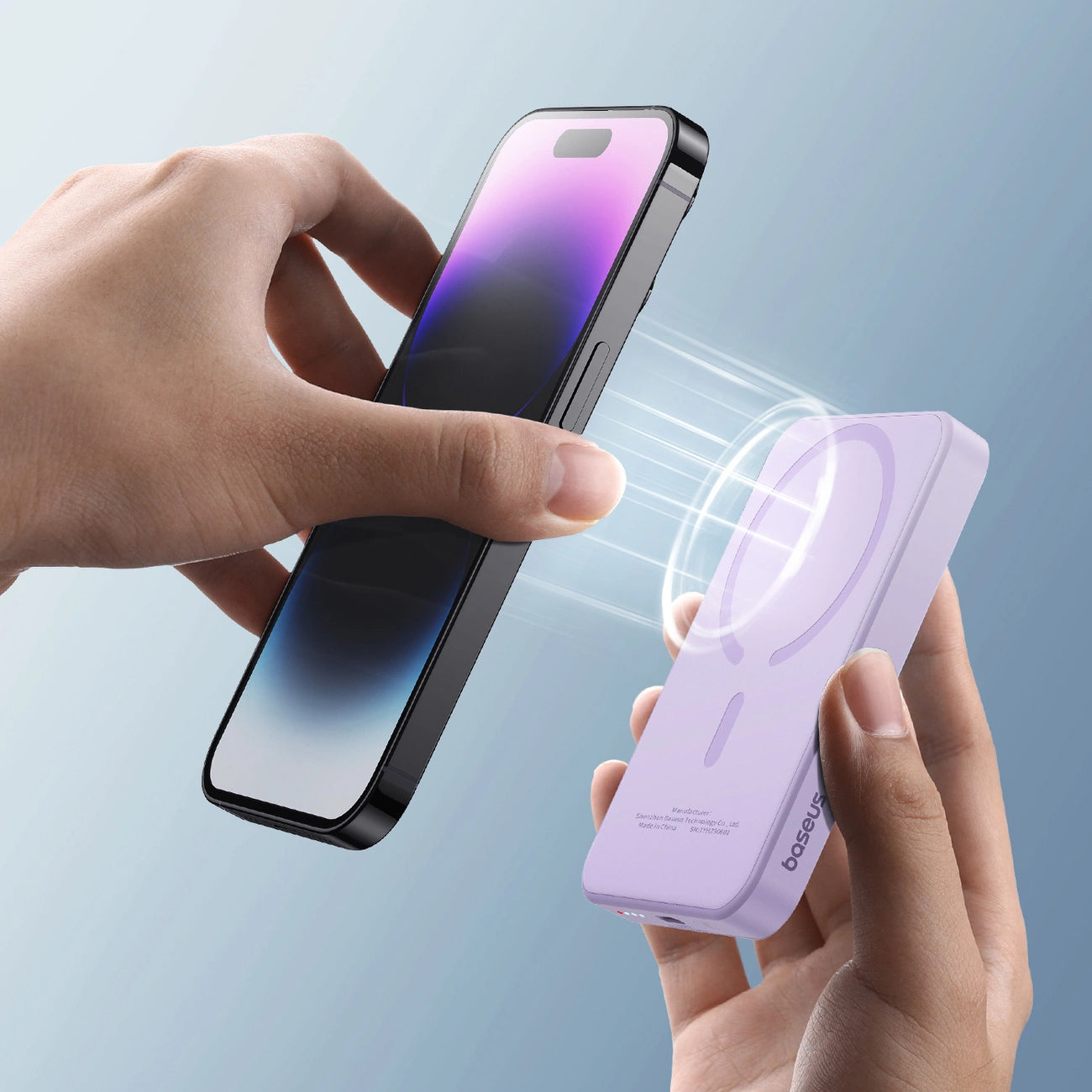 Externer Wireless-Akku Baseus Magnetic Mini, 5000mAh, 20W, PD + FQI, 1 x QI - 1 x USB-C, Lila P10022107513