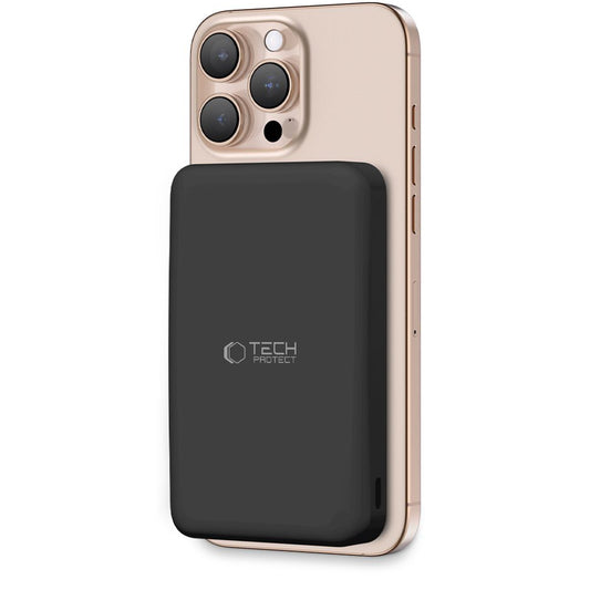 Externer drahtloser Akku Tech-Protect PB24 LifeMag, 10000mAh, 15W, PD + FQI, 1 x QI - 1 x USB-A - 1 x USB-C, Schwarz