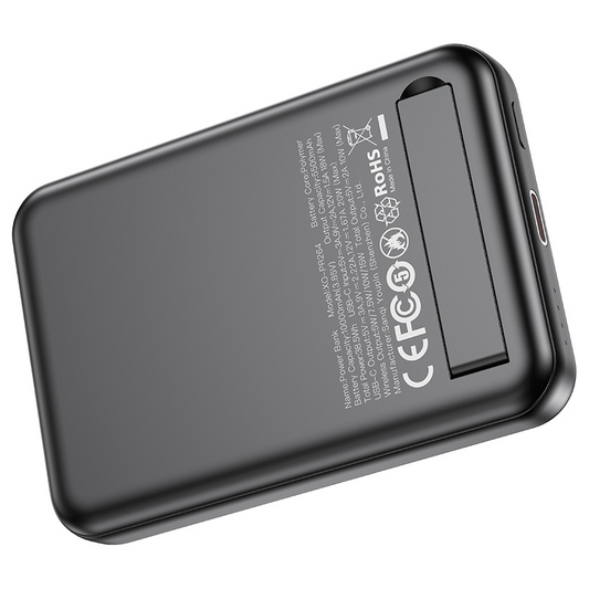 Wireless Powerbank XO Design PR264, 10000mAh, 20W, PD + FQI, 1 x QI - 1 x USB-C, Schwarz, Wiederverpackt