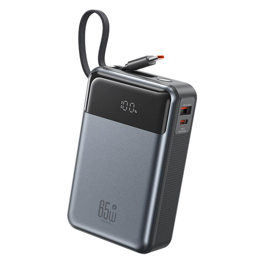 Externer Akku XO Design PR267, 20000mAh, 65W, QC + PD, 1 x USB-A - 2 x USB-C, Grau
