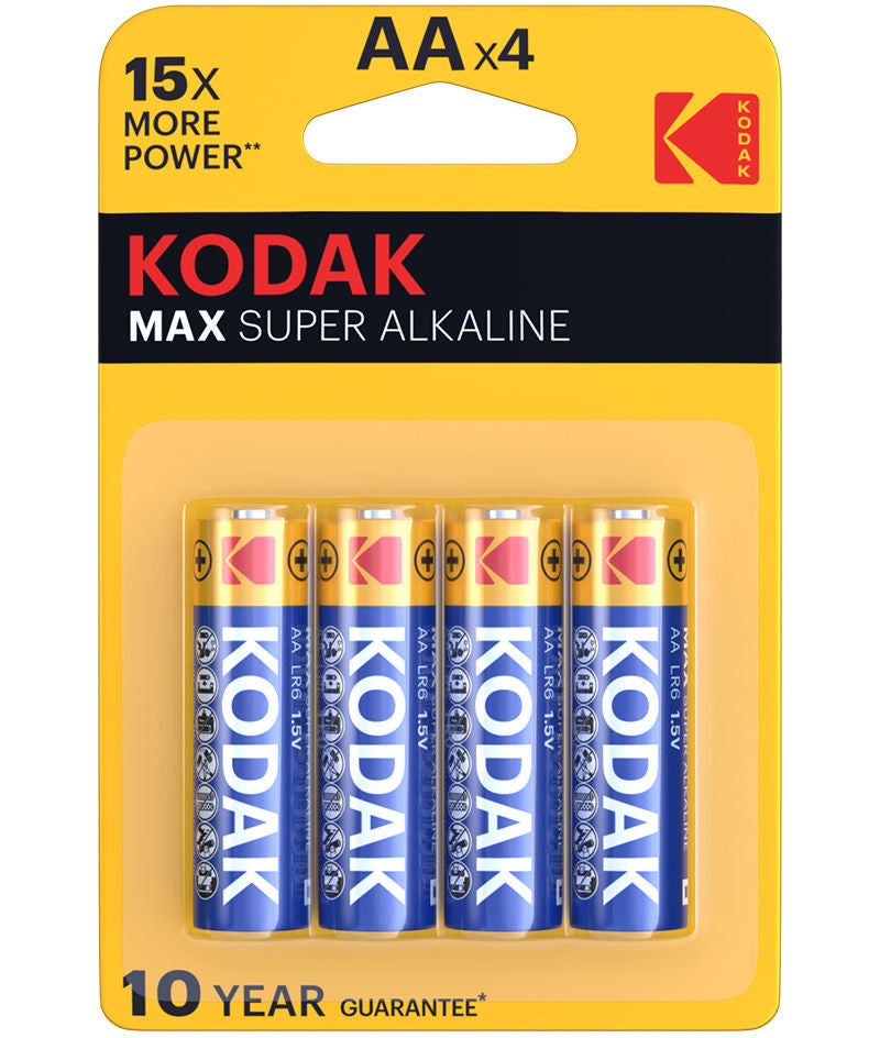 Kodak Max Super Alkaline Batterie, AA / LR6, 4er Set