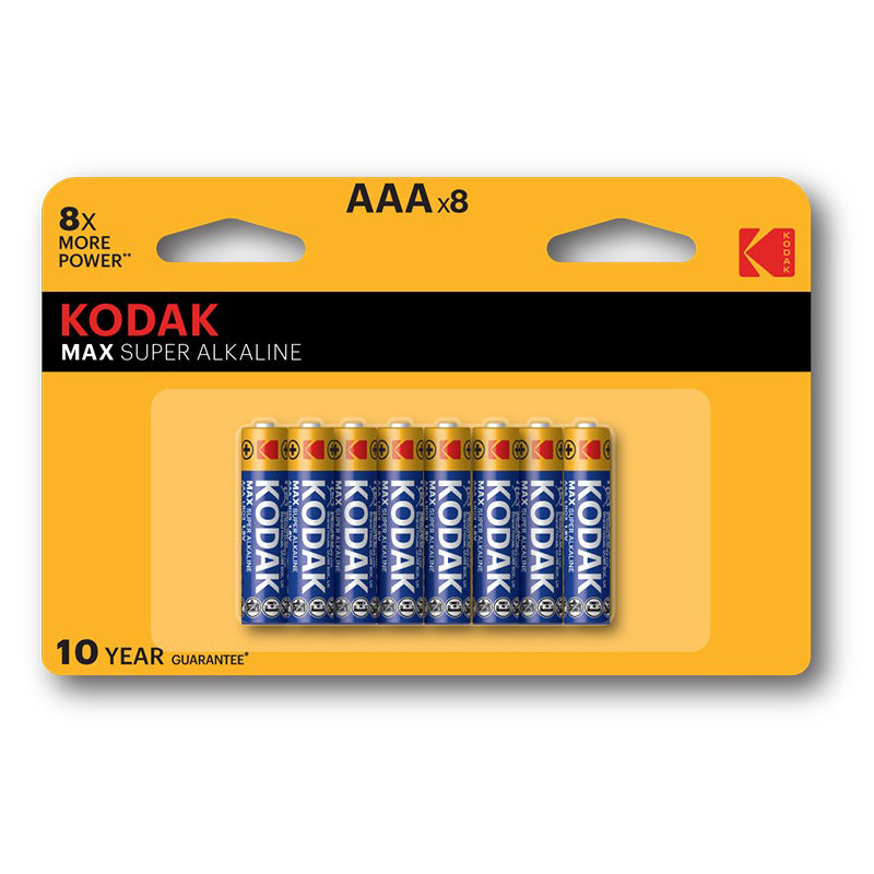 Kodak Max Super Alkaline Battery, AAA / LR3, Set of 8 pieces