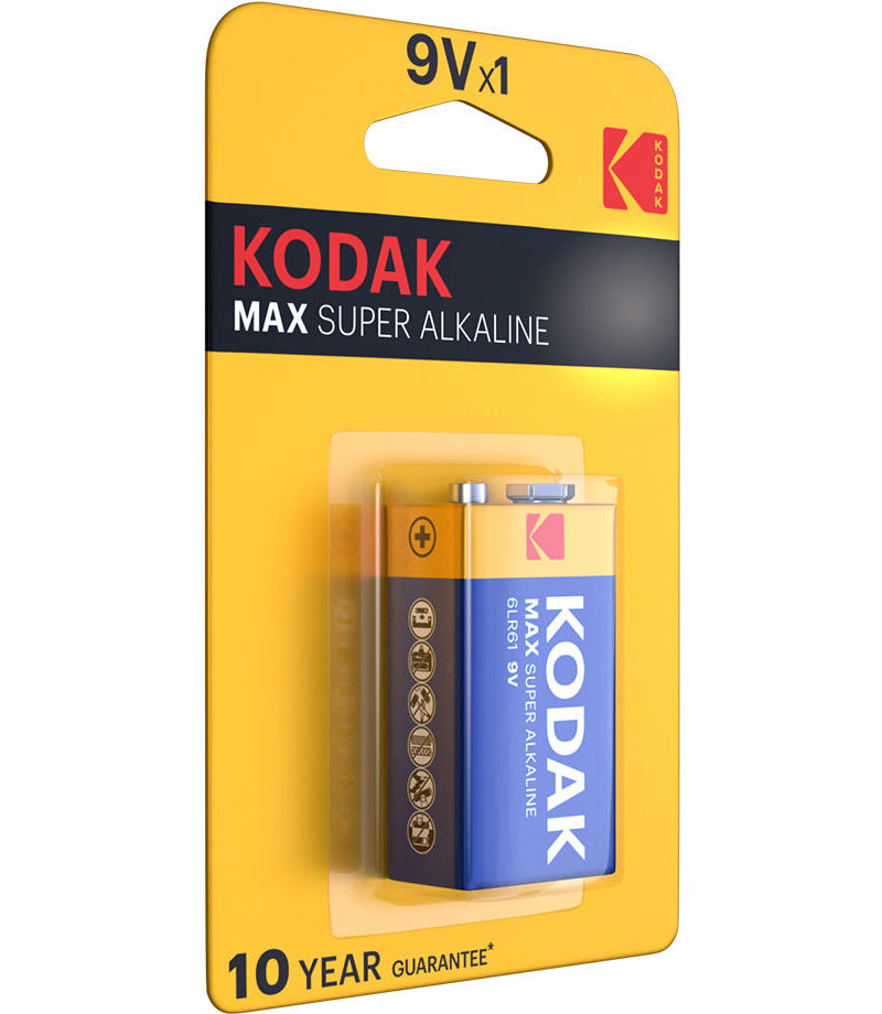 Kodak Max Super Alkaline Battery, 6LR61 (9V)