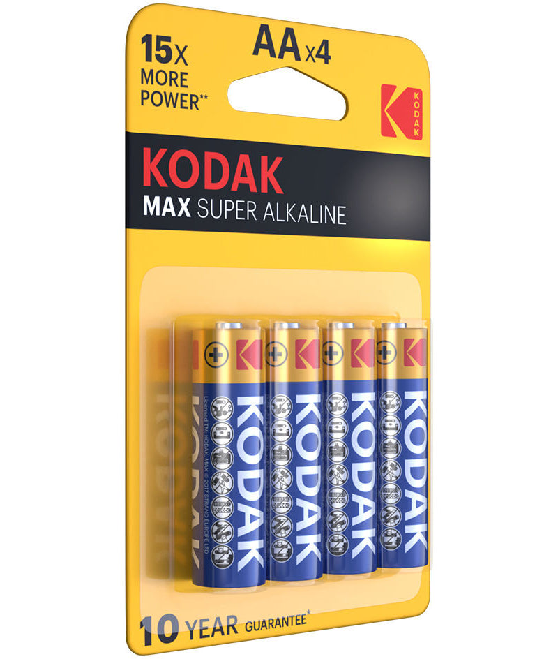 Kodak Max Super Alkaline Batterie, AA / LR6, 4er Set