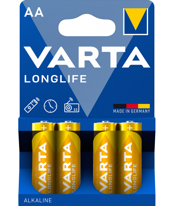 Varta Longlife Batterie 4106, AA / LR6, 4 Stück Set