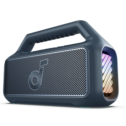Tragbarer Bluetooth-Lautsprecher Anker SoundCore Boom 2, 80W, RGB, wasserdicht, blau A3138031