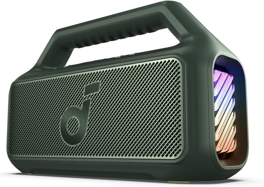 Tragbarer Bluetooth-Lautsprecher Anker SoundCore Boom 2, 80W, RGB, wasserdicht, grün A3138061