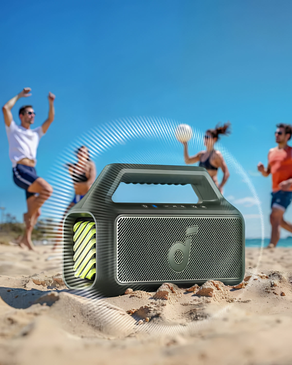 Tragbarer Bluetooth-Lautsprecher Anker SoundCore Boom 2 Neue Version, 80W, TWS, RGB, Wasserdicht, Grün A3138062