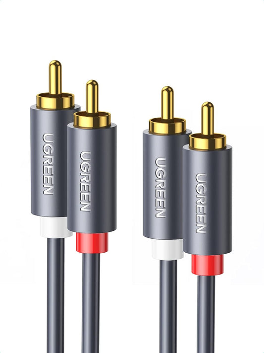 Audio Cable 2 x RCA - 2 x RCA UGREEN AV104, 1.5m, Grey