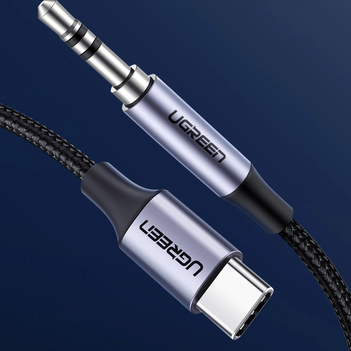 Audio-Kabel USB-C - 3,5mm UGREEN AV143, 1m, Grau