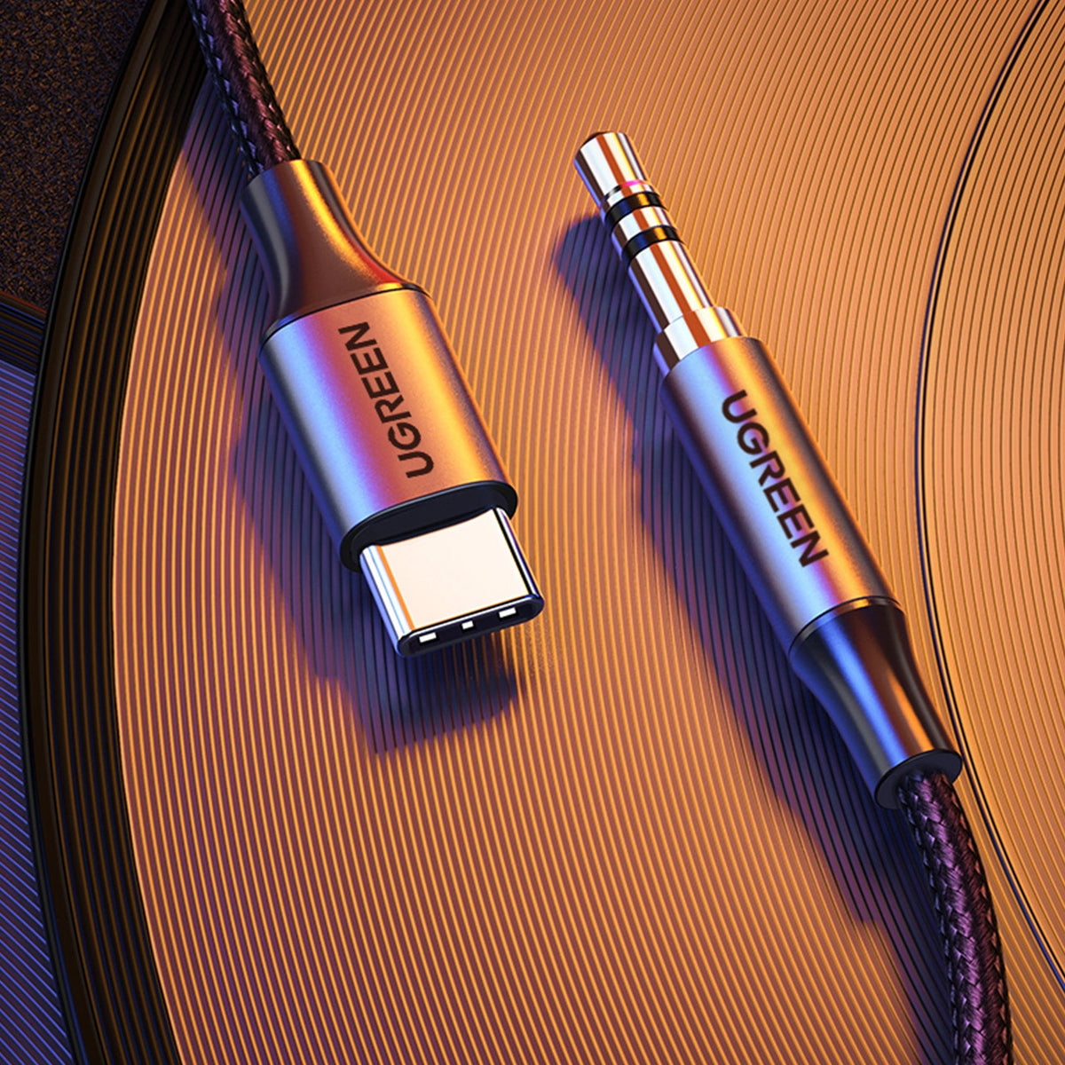 Audio-Kabel USB-C - 3,5mm UGREEN AV143, 1m, Grau