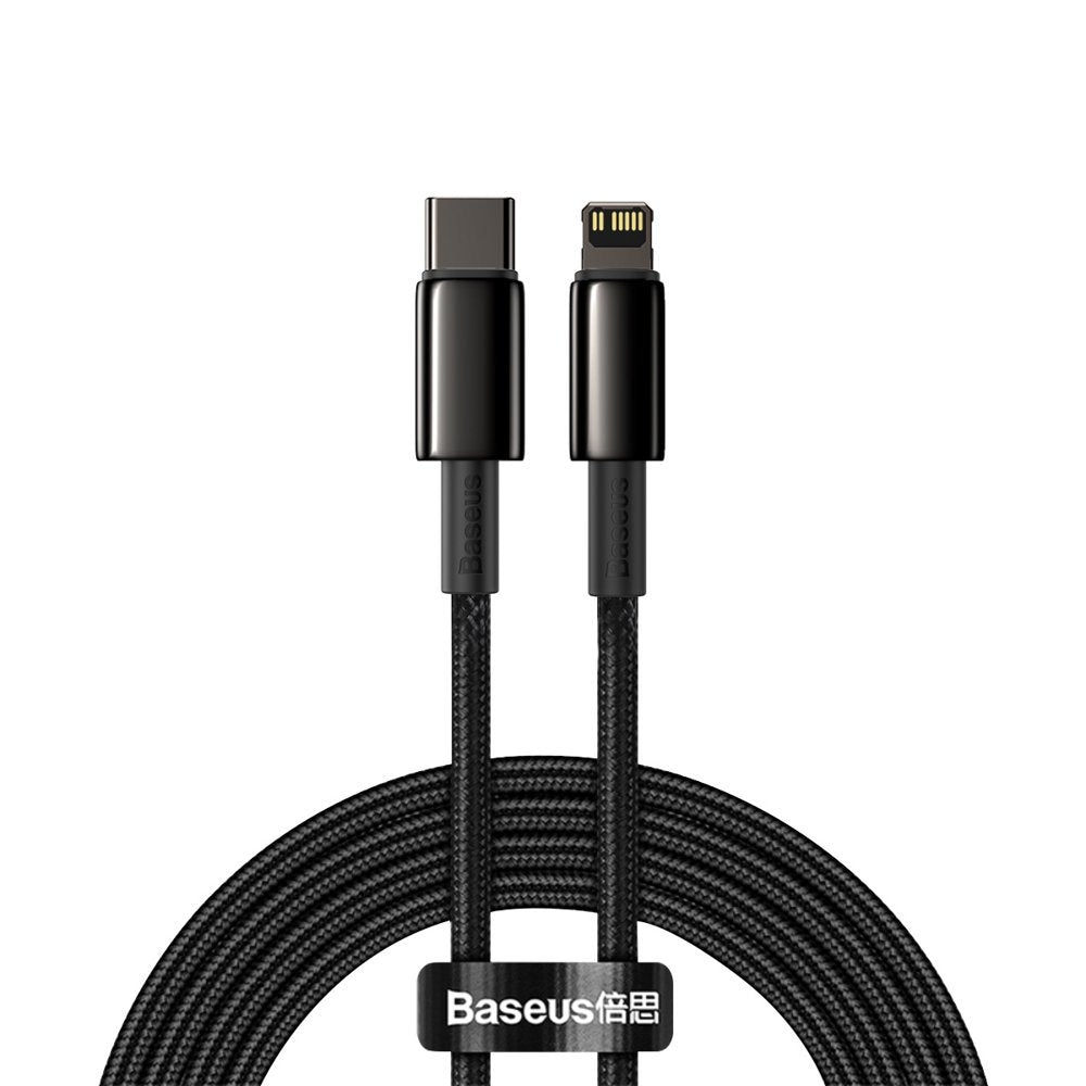 USB-C - Lightning Daten- und Ladekabel Baseus Tungsten Gold, 20W, 2m, Schwarz CATLWJ-A01