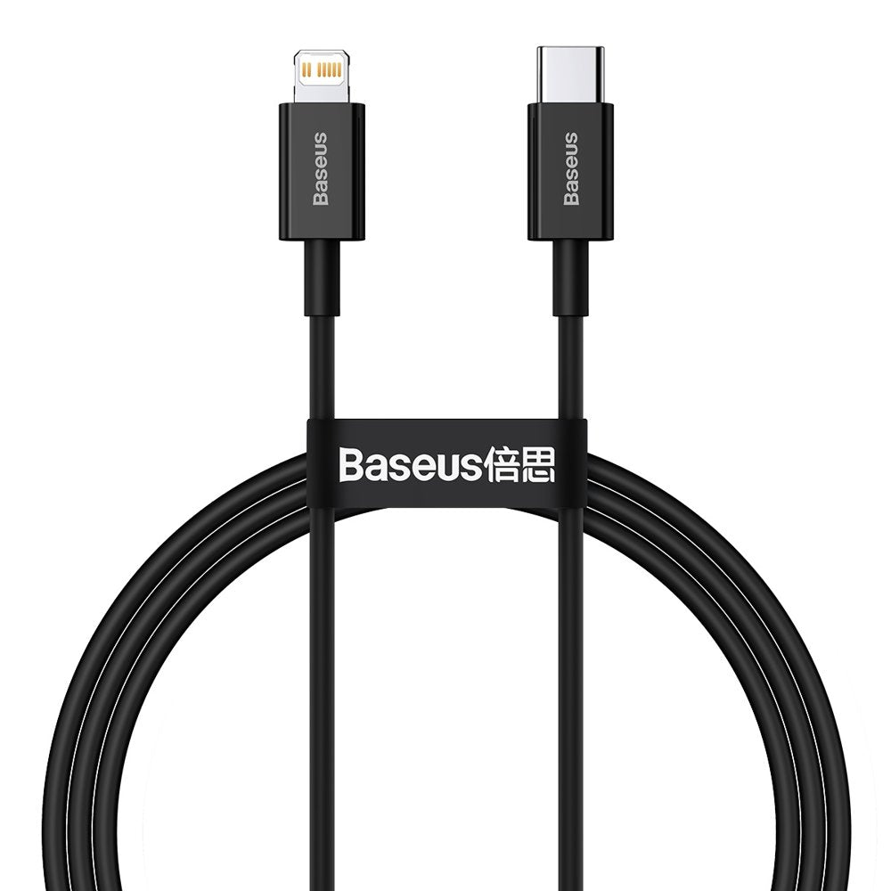 USB-C - Lightning Daten- und Ladekabel Baseus Superior Series, 20W, 1m, Schwarz CATLYS-A01