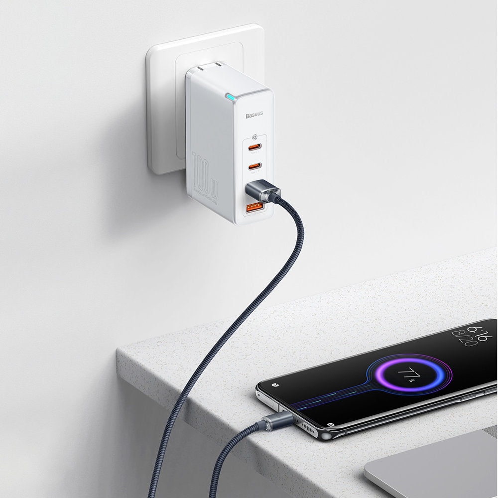 Baseus Crystal Shine USB-A auf USB-C Kabel 100W 2m | Schwarz | Textil
