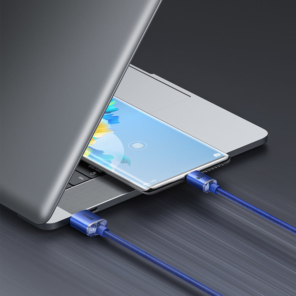 Baseus Crystal Shine USB-A auf USB-C Kabel 100W 2m | Blau | Textil