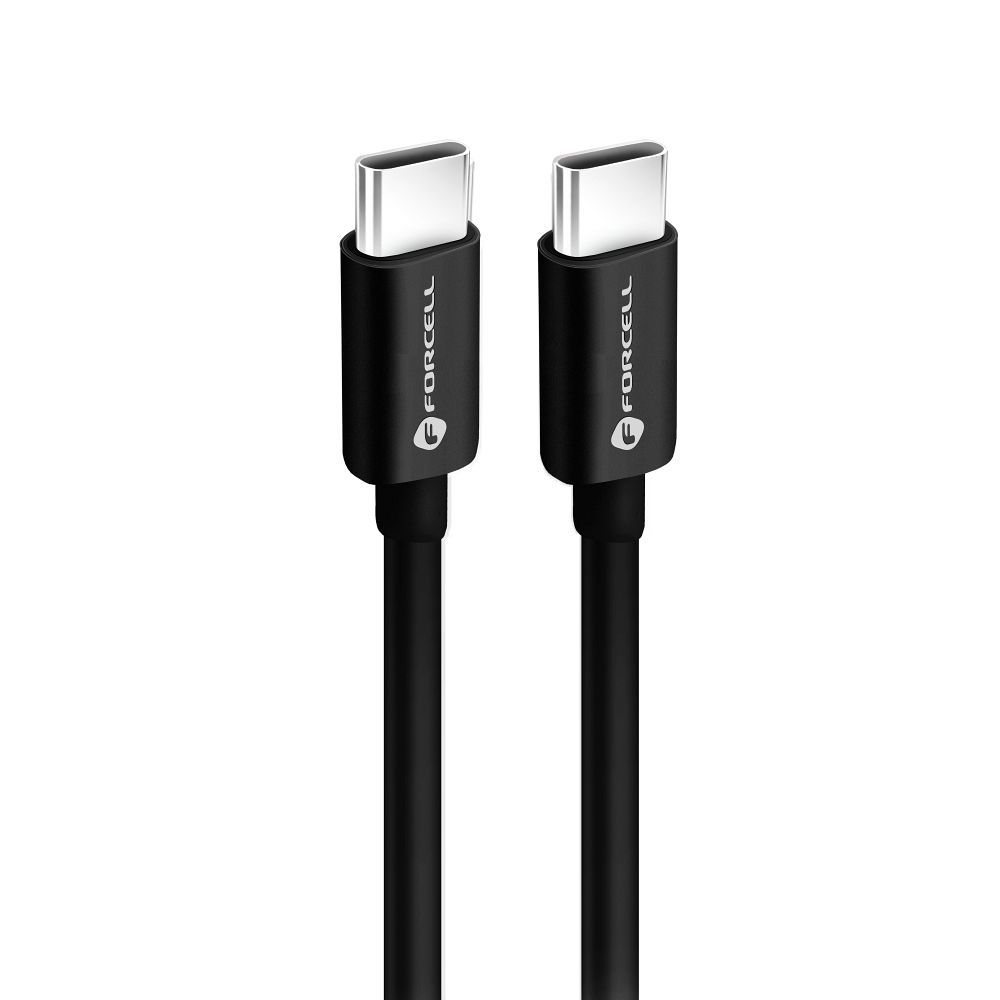 USB-C zu USB-C Daten- und Ladekabel Forcell F-Energy C338, 60W, 0.25m, Schwarz