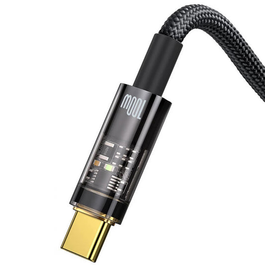 USB-A auf USB-C Baseus Explorer Daten- und Ladekabel, 100W, 1m, Schwarz CATS000201