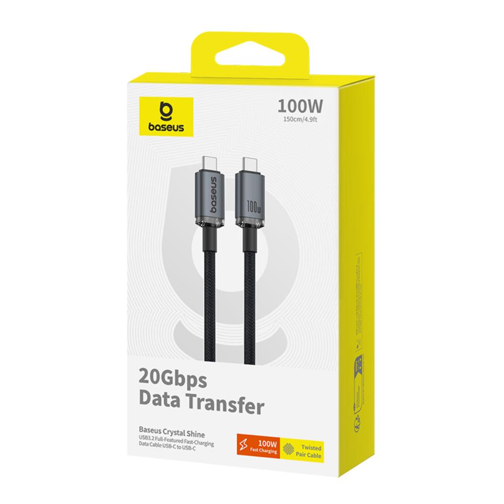 USB-C Daten- und Ladekabel - USB-C Baseus Crystal Shine Series, 100W, 1,5m, Schwarz P10318204111-00