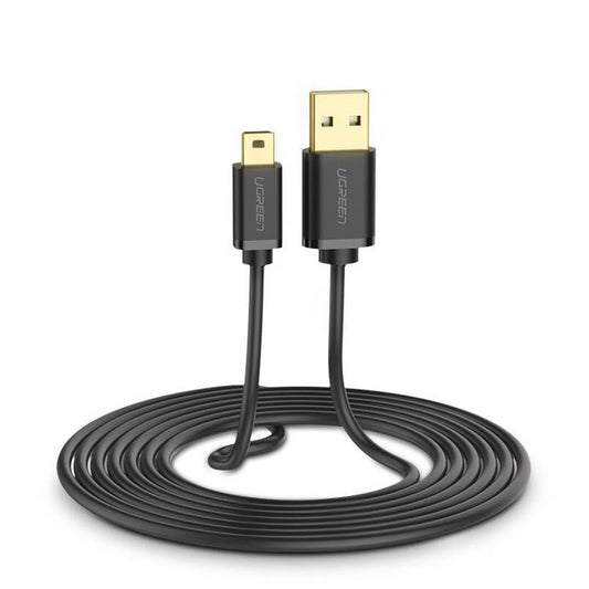 USB-A - miniUSB Daten- und Ladekabel UGREEN US132, 18W, 1m, Schwarz